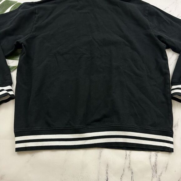 Tomboy X Pullover Hoodie Sweatshirt Size XL Black White Stripe Trim Front Pocket - Picture 11 of 11
